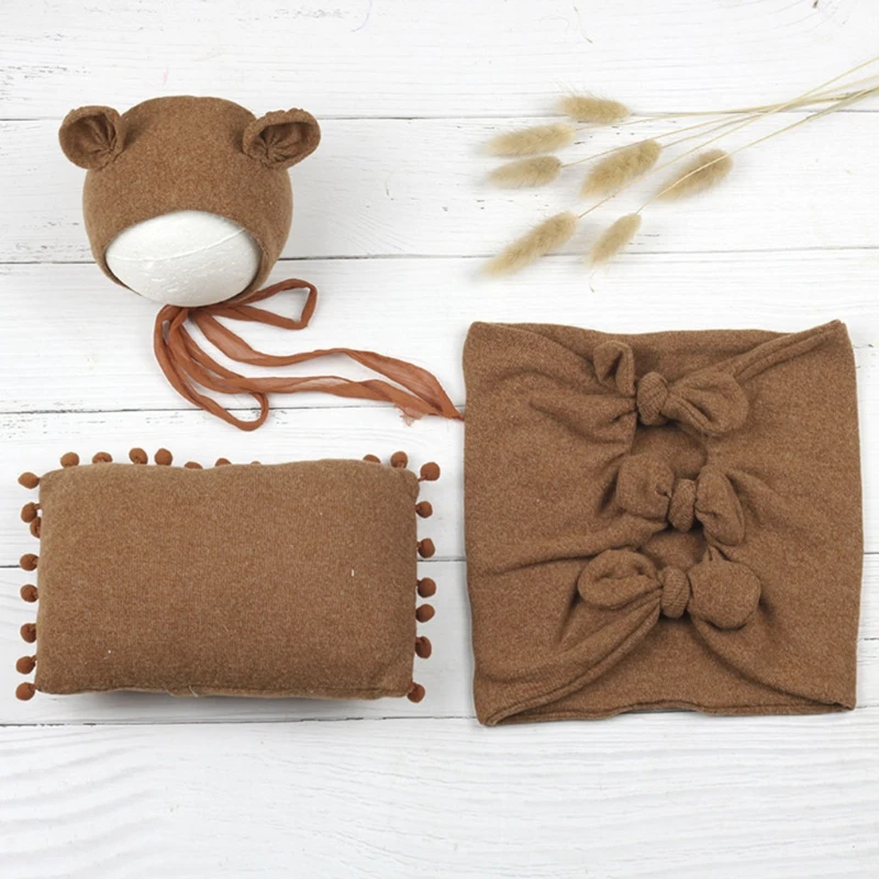 Baby Hat Pillow Wrap 3Pcs/Set Newborn Photography Props