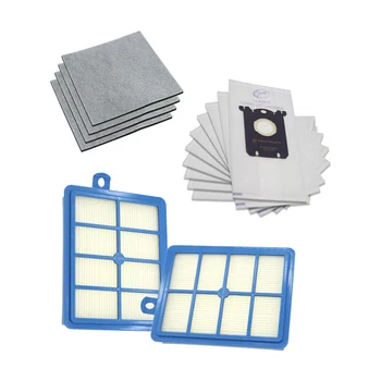 

10PCS Vacuum Cleaner Dust Bags for s-bag and 2PCS H12 Hepa filter+4PCS Motor cotton filter fit for Philips Electrolux Cleaner