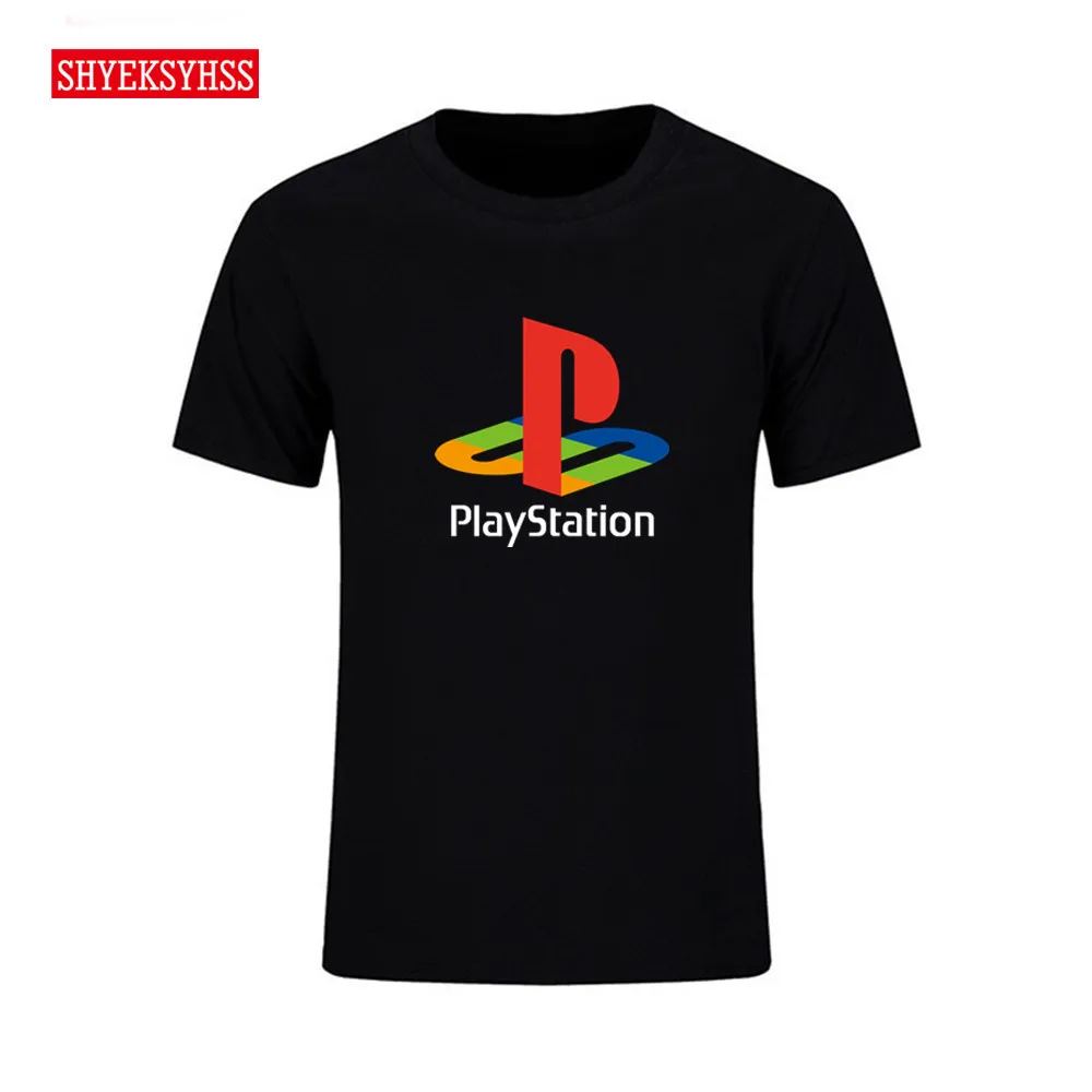 PS-Camiseta camiseta playstation juego Xbox de algodón para hombre, camisa de manga corta con cuello redondo de hip-hop, de verano