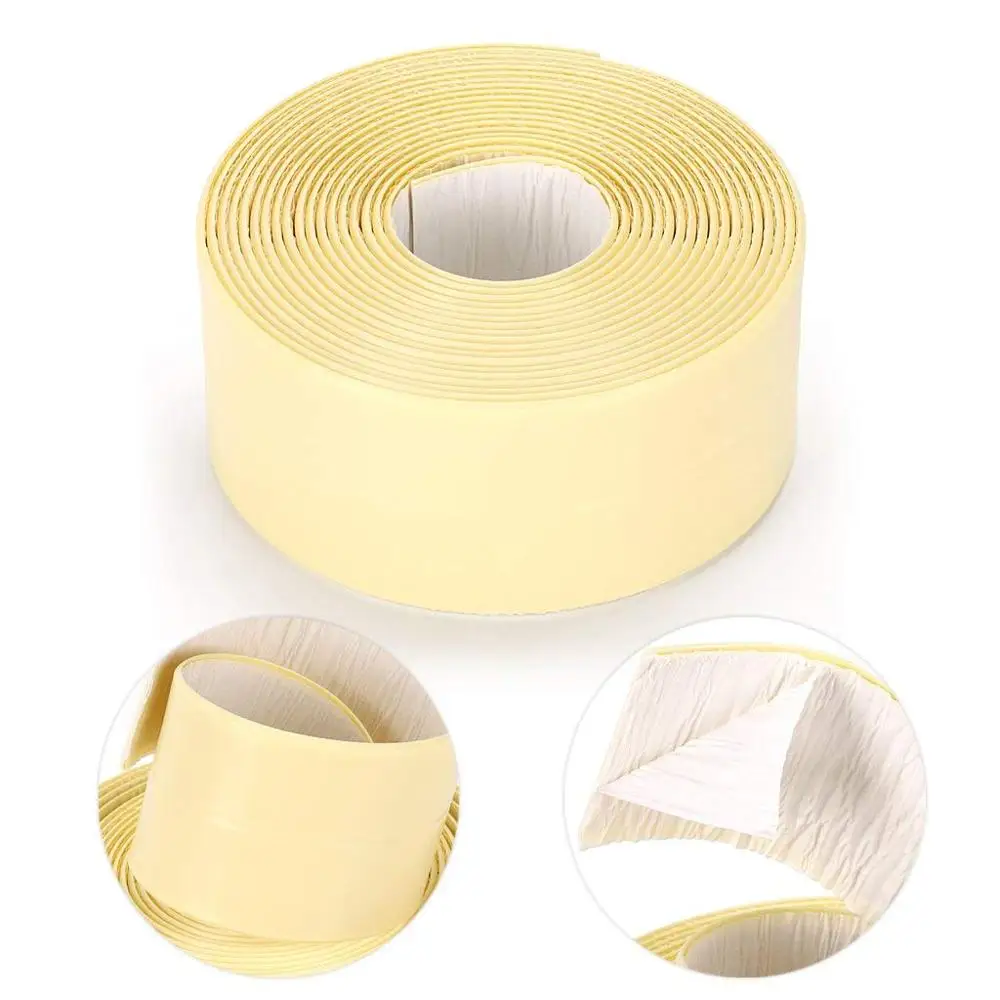 38mm*3.2m Caulk Strip PE Self Adhesive Sealant Tape Waterproof Mildewproof Trimmer Tub Kitchen Toilet Wall Corner Edge Bathroom - Цвет: Beige 1 Pack