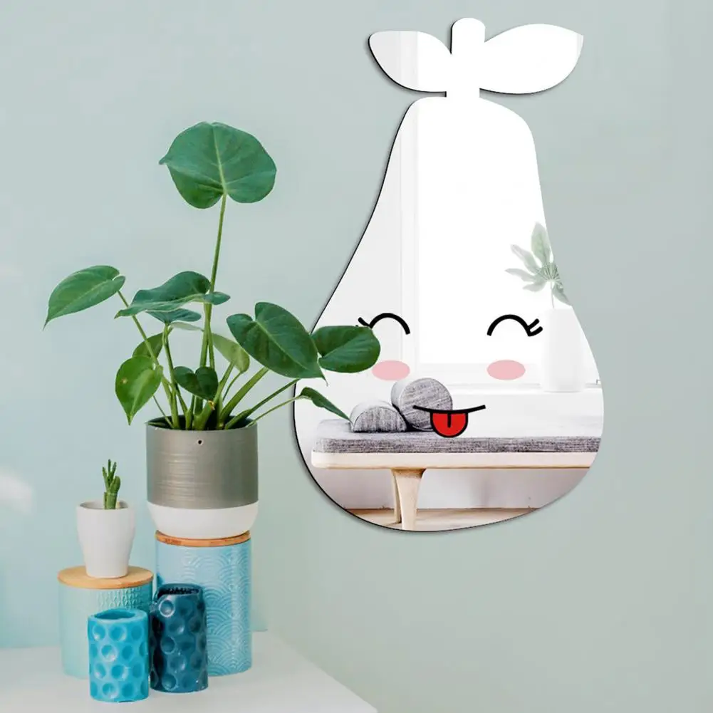 1 Set Cartoon Animal/Cloud Shape Mirror Wall Stickers Acrylic Art Window Decal Decoration for Children Room Mirror-Sticker