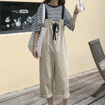 

Jumpsuits Women Retro Solid Cargo Trousers Loose Casual Suspender Students Ulzzang BF Chic Popular Overalls Female Trendy Daily