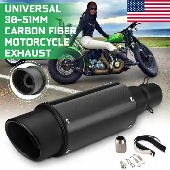 

38-51mm Motorcycle Exhaust Muffler Pipe with Silencer Carbon Fiber Universal For Street Sport Bike For Honda/Kawasaki/Yamaha