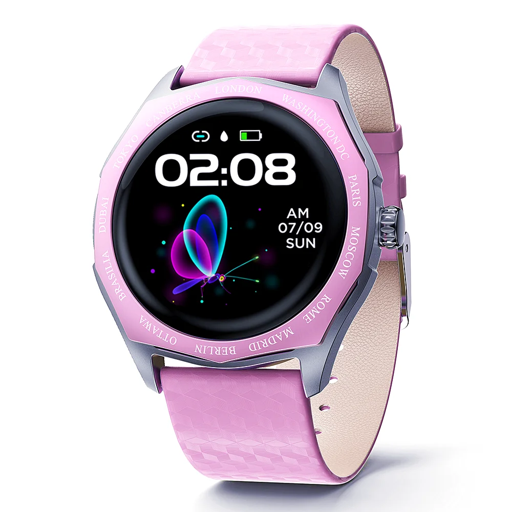 

Nennbo V18 Smart watch Women Full Round Touch Screen Color Changing Strap Heart Rate Monitoring Lady Smartwatch PK Q8