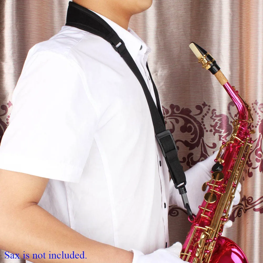 

Adjustable Saxophone Sax Neck Strap Cotton Padded with Hook Clasp