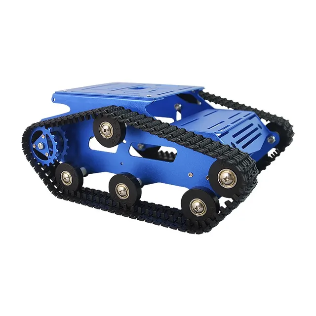 Tracked Tank Chassis CNC RC Tank Chassis Aluminum Alloy for Arduino DIY Unfinished Blue 5
