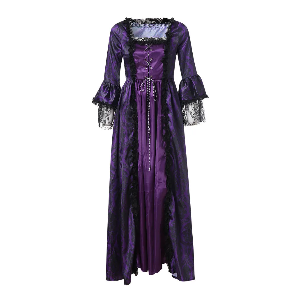 Модное женское платье в стиле ретро, средневековые вечерние платья принцессы Ренессанса, косплей, кружевное платье в пол, повседневный зимний костюм для вечеринки, женское платье