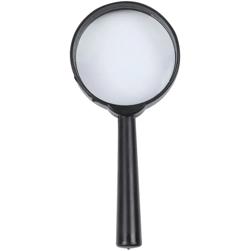 Black plastic 5X zoom Hand held magnifying glass diameter 40MM Black