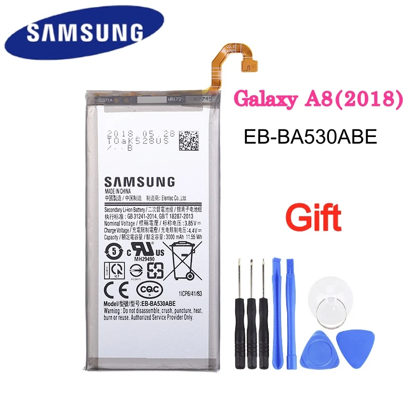 EB BA530ABE 3000 мА/ч 100% оригинальный Samsung Сменный аккумулятор для телефона Galaxy A8 2018 (A530)