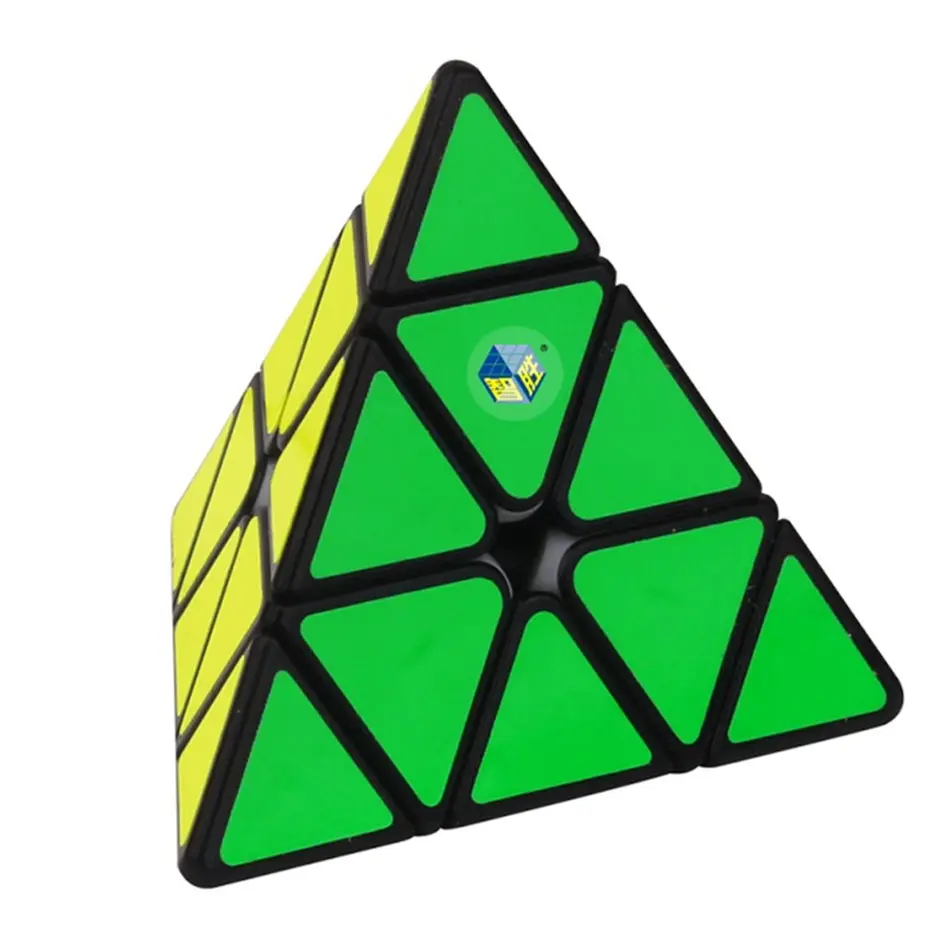 Yuxin маленький волшебный куб 3x3 Pyramind куб 3x3x3 Cubo Magico 3 слоя скоростной куб профессиональные игрушки-головоломки для детей - Цвет: Black
