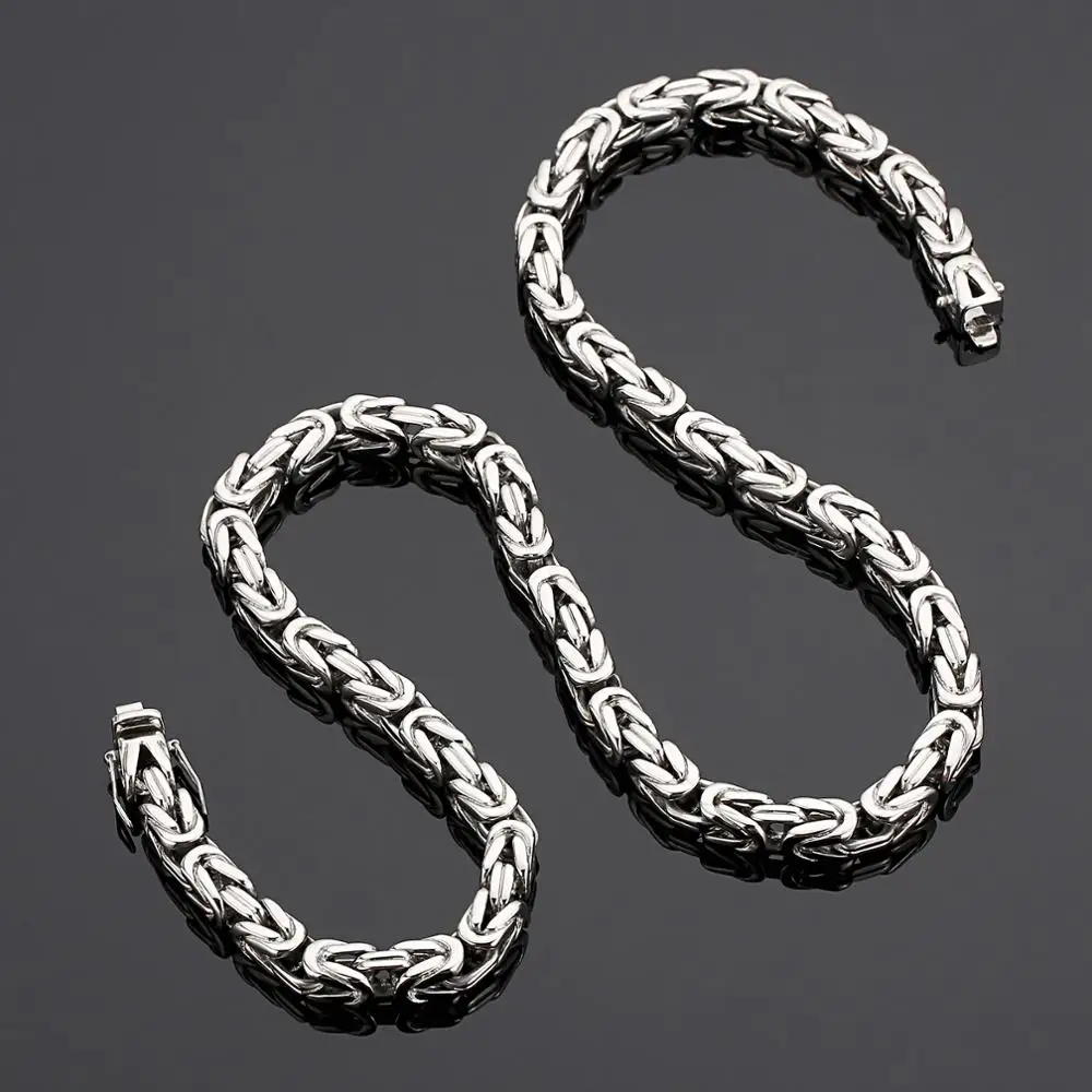 Catena 24 Pollici 5mm Argento Collana Uomo Catena In Acciaio Inox - 24 Pollici, Spessore 5mm, Argento, Unisex, Con Scatola! Gioielli Metallo 316L