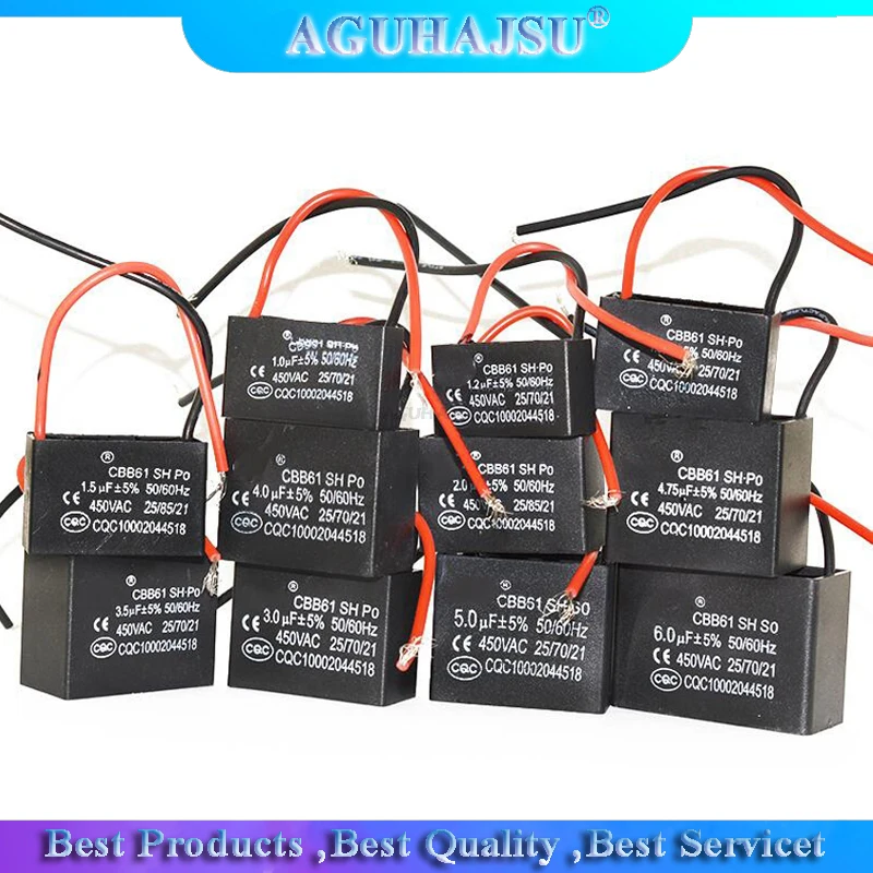 1pcs CBB61 starting capacitance AC Fan Capacitor 450V CBB Motor Run 1UF 1.2UF 1.5UF 2UF 2.5UF 3UF 3.5UF 4UF | Электронные