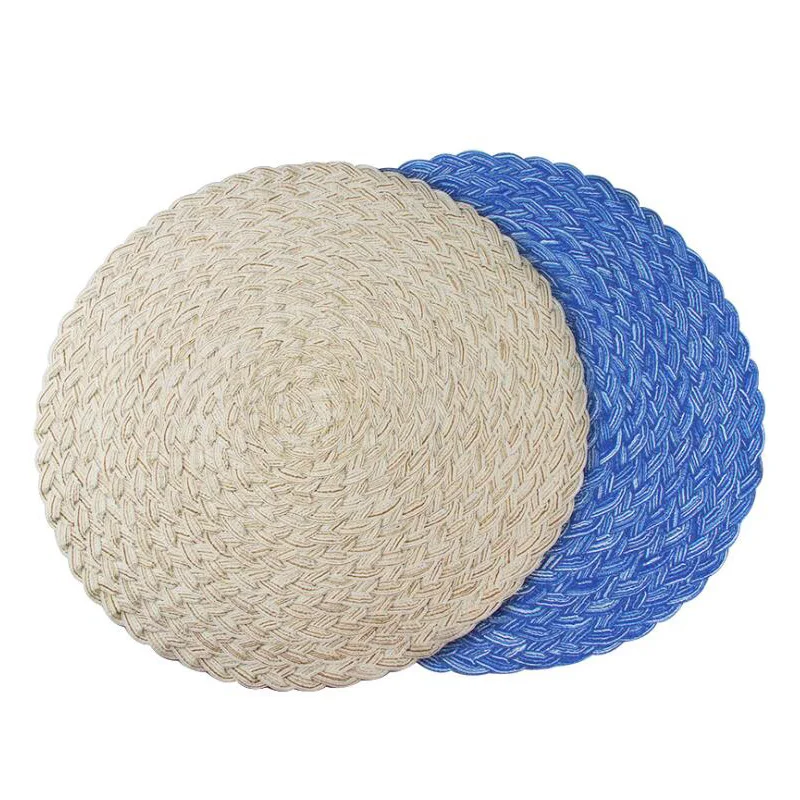 

1pc 38cm Round Ramie Cotton Placemat Tablewares Mats Pads Heat Insulation Dinner Pads Nordic Style