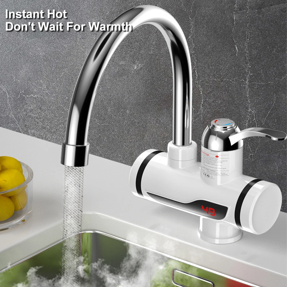 Digital Electric Faucet Tap Hot Water Heater Instant Home Bathroom Kitchen 