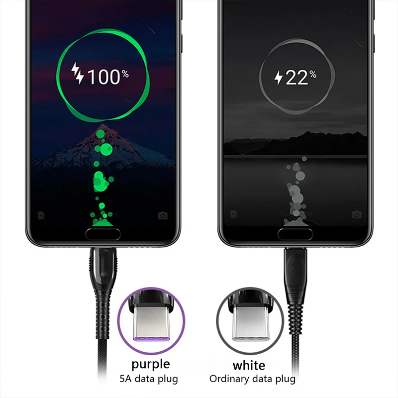 5A Usb C type C Быстрая зарядка кабеля для huawei P30 P20 Pro Lite mate 20 30 Pro зарядный кабель Usb Tipo C Supercharge Usbc Cabo