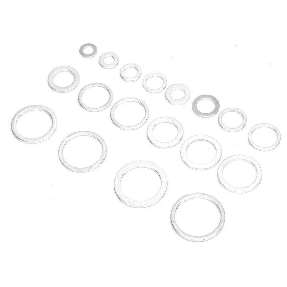 

450Pcs Aluminum O-Ring Silver Hydraulic Pipe Gaskets Paintball Seal Assorted Kit
