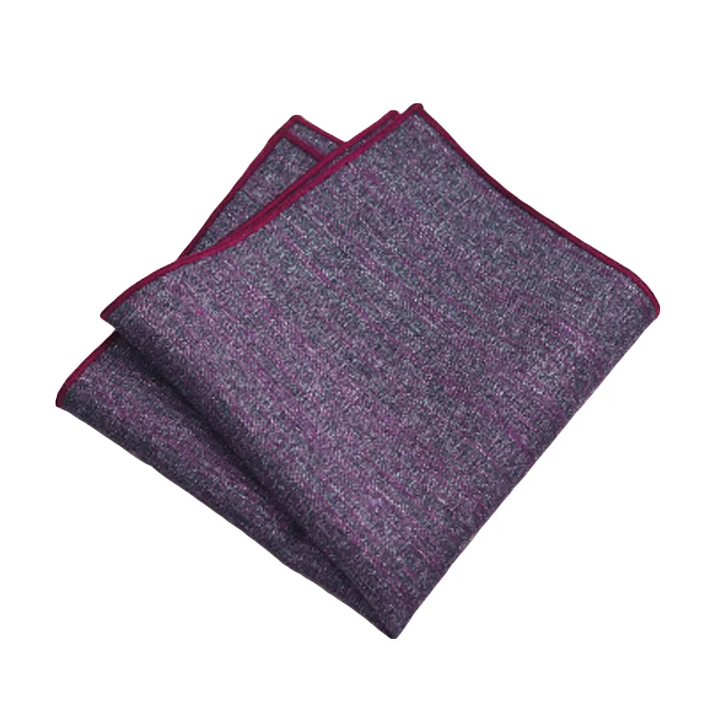 Dark Purple Мужской Одноцветный льняной хлопковый Карманный квадратный носовой платок для свадьбы и бизнеса - Цвет: Dark Purple