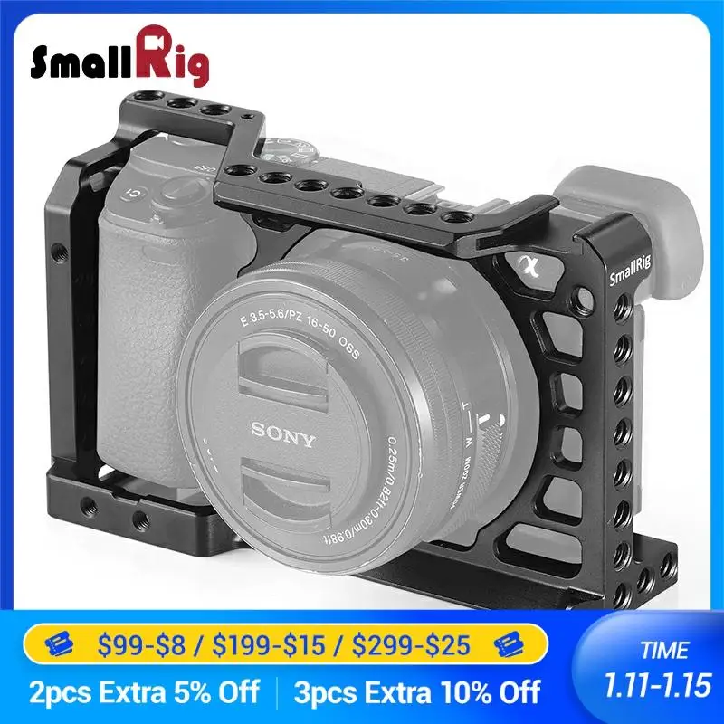 Клетка SmallRig для камеры Sony A6500 ILCE с направляющей Nato крепление холодного башмака на