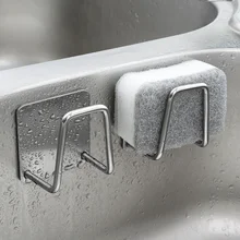 

1/2/3PCS Kitchen Sponges Holder Self Adhesive Drain Drying Rack Sink Sponge Stainless Steel Storage Holder Wall Hook Accessories