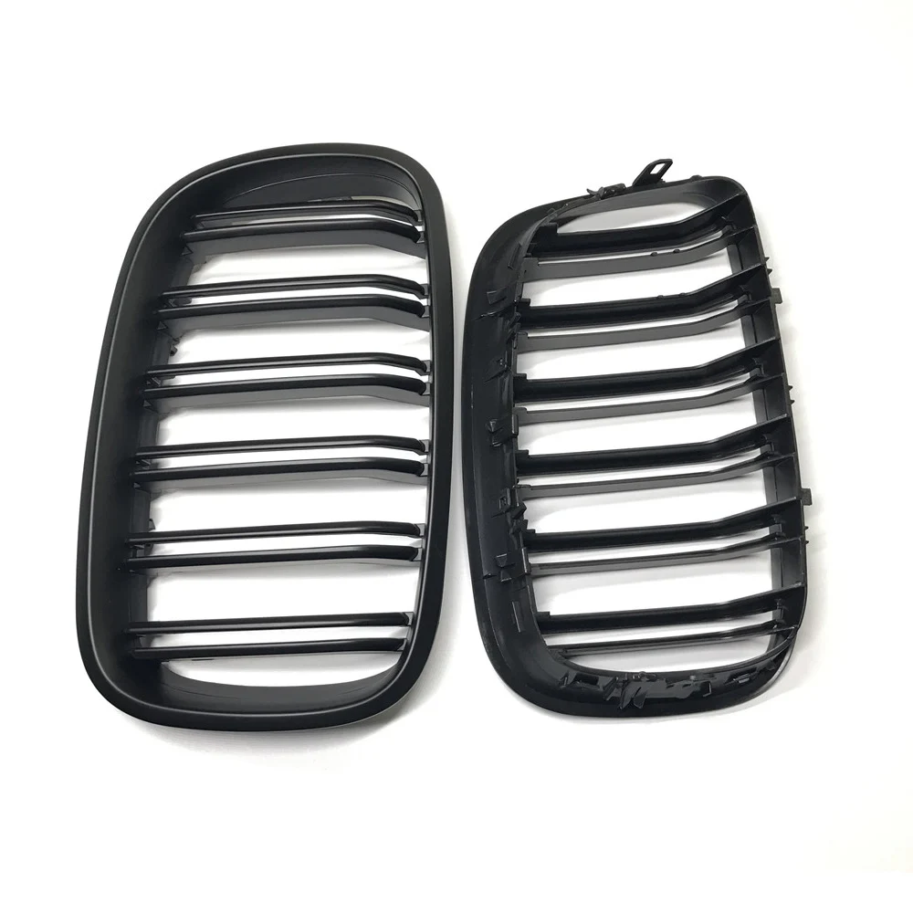 L + R блестящая черная двойная планка передняя решетка гриль для BMW X5 X6 E70 E71 2007 2013