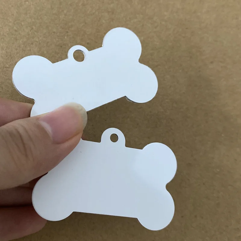 Bone Shaped Personalized Double-side White Aluminum Sublimation Metal Blanks  For Dog Tags Free Shipping - AliExpress