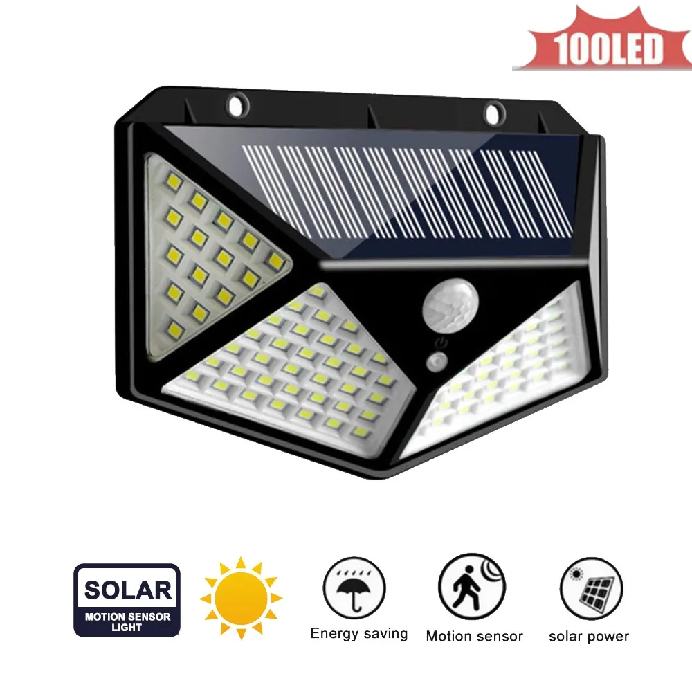

Solar Garden Light 100 LED Solar Powered PIR Motion Sensor Lamp Waterproof Outdoor Lighting Decoration Lights Wireless Wall Lamp