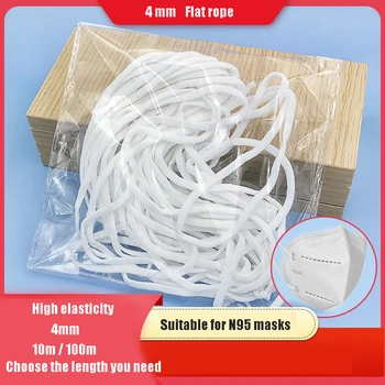 

4mm 100M Elastic Band Face Mask Ear Ropes String Mask Cord Rope for Face Mask Craft Materials Accessories