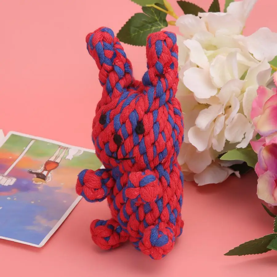 Игрушки для собак в форме мультяшных животных, чистое ручное плетение, хлопковая веревка, Жевательная молярная игрушка для собак, экологически чистый материал
