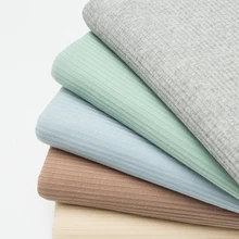 95% хлопок+ 5% спандекс Джерси ткань в рубчик с Ткань для пошива Для женщин платье или футболка 220gms 50x135 см Kk302256