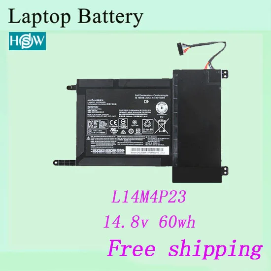 Горячая Распродажа 14,8 в 60wh ноутбук Батарея для lenovo Y700 Y700-15ISK Y700-17ISK L14M4P23 Батарея