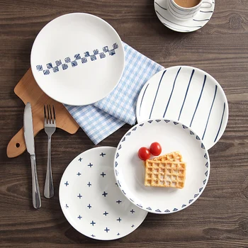 

2pcs/set Nordic Alphabet Pattern Plate Cheap Simple Fruit Plate Salad Plate Western Plate Dessert Plate