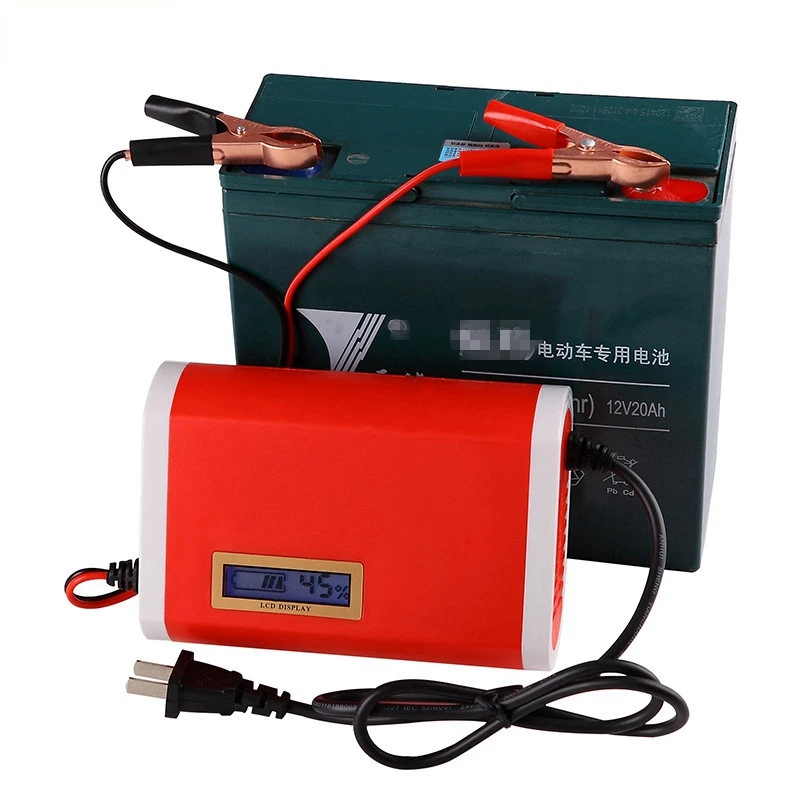 

20-80AH Full Automatic Motorcycle Car Battery Charger 12V 6A Intelligent Fast Power Charging Lead Acid Starting Car Battery 12V