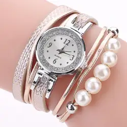 Модные женские часы с круглым циферблатом элегантный, бисерный Декор персонализированные женские часы 2212 женские часы relogio feminino