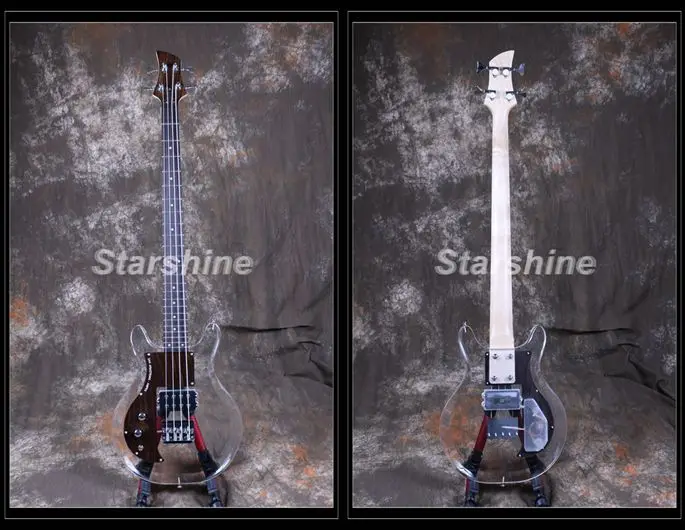 Starshine левая рука электрическая бас гитара DK LD10 акриловый корпус клен шеи