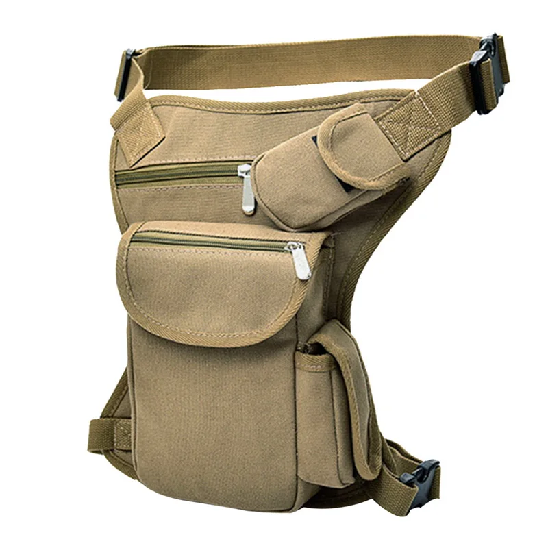 Мужская парусиновая сумка с заниженной ногой, поясная Повседневная сумка с ремнем для хип-хопа, военная дорожная многофункциональная сумка-мессенджер, сумки на плечо для велоспорта, тактическая сумка - Цвет: khaki
