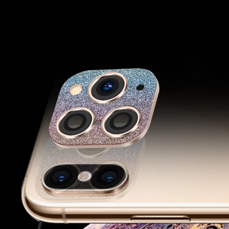 Кристалл Блеск Поддельные камеры Лен наклейка крышка Второе изменение на iPhone 11 Pro Max для iPhone XR X защитное кольцо аксессуары для телефона