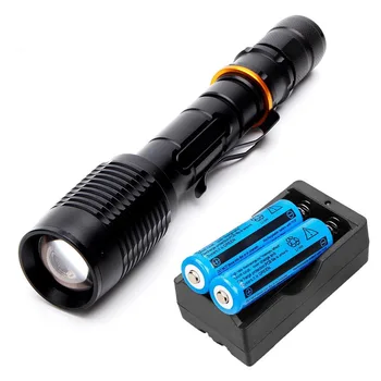 

5-Mode 1000lm 18650 Flashlight set w/ Charger 2x 18650 Battery T6 LED Flashlight White Light LED Lamp Zooming Flashlight Torch