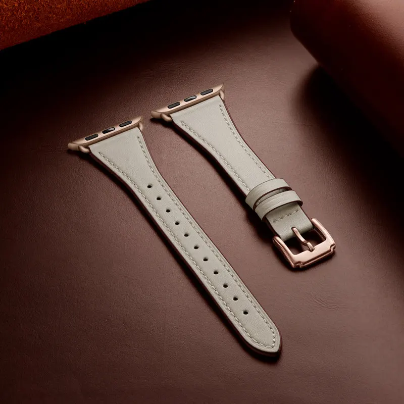 ASHEI ремешок из натуральной кожи для часов Apple Watch Series 5/4 44 мм 40 мм Ремешки для наручных часов iWatch Apple Watch 42 мм 38 мм серия 3/2/1 - Цвет ремешка: H