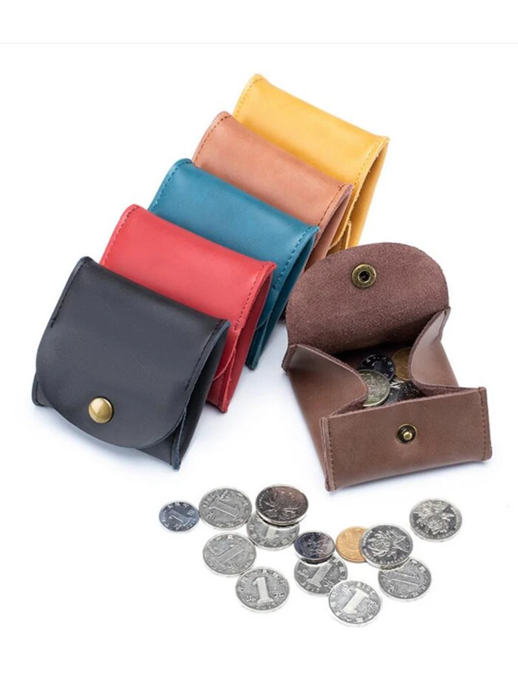 6 Color portable Genuine Leather Coin Purse Vintage Design Individuation Earbuds Earphone Holder Pouch For Women Men mini Wallet
