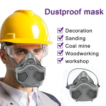 

Respirator Gas Mask Half Face Dust-proof PM2.5 Mask Safety Chemical Anti-Dust Filter Set Workplace Safety Protection