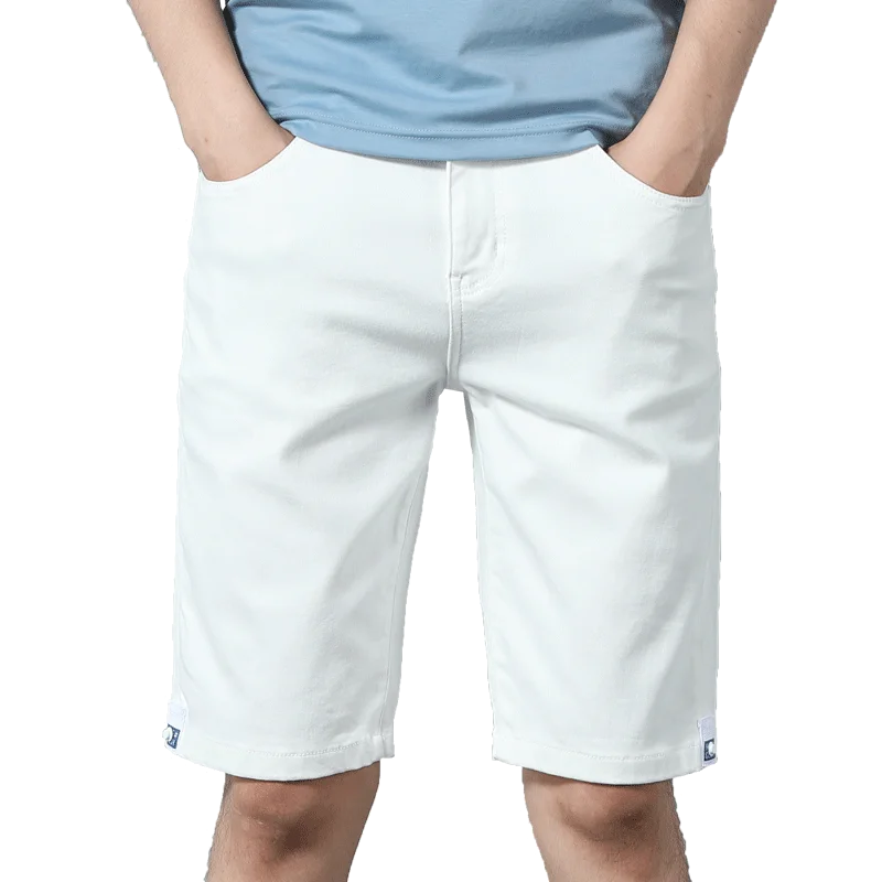 2020 summer new Plain white short jeans men classic style fashion elastic force Skinny denim shorts male Brand clothes 2020 summer new Plain white short jeans men classic style fashion elastic force Skinny denim shorts male Brand clothes