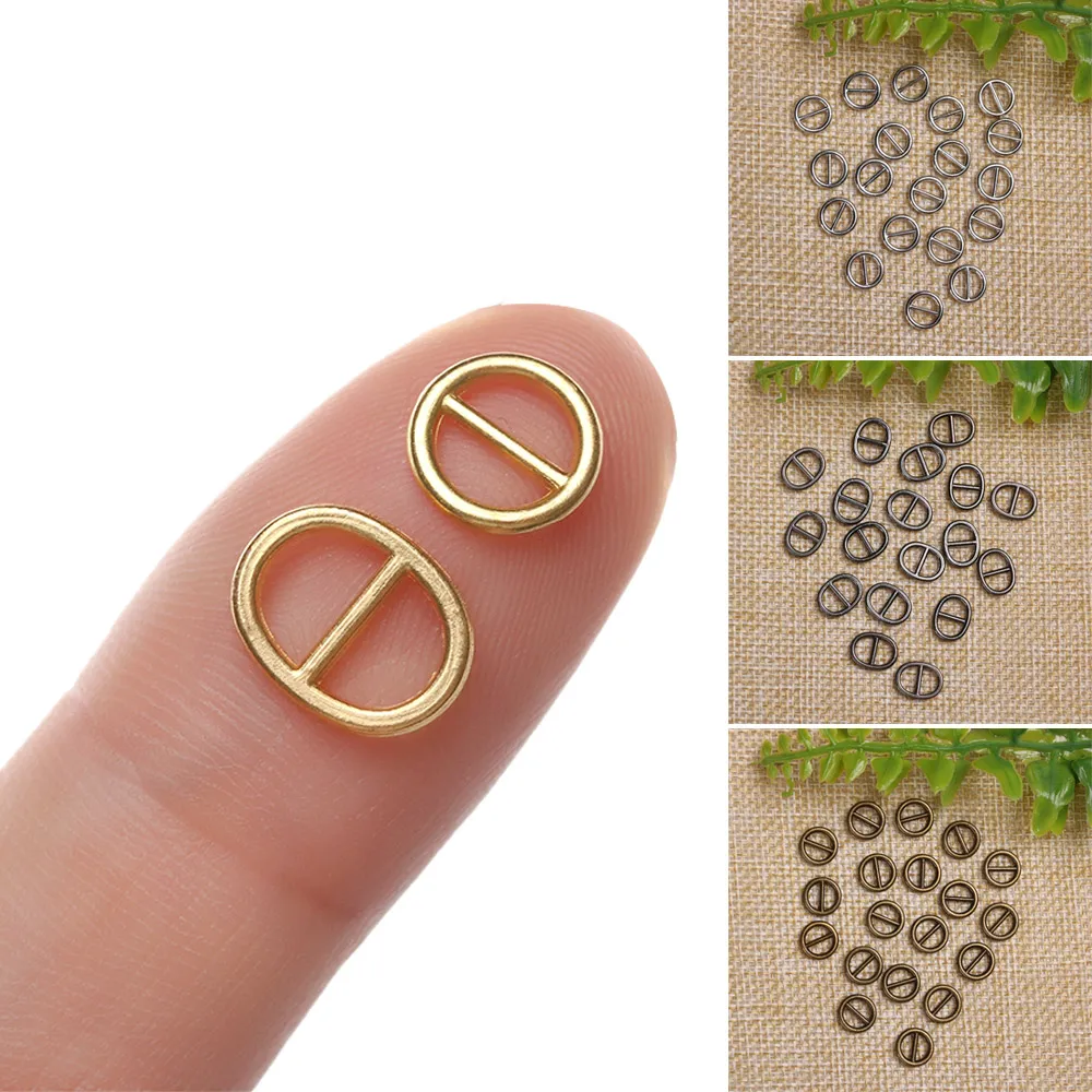 20/40 шт. Новинка 5 мм/6 мм мини-ремень ButtonsUltra-small Tri-glide DIY Пряжка для кукол 4 цвета