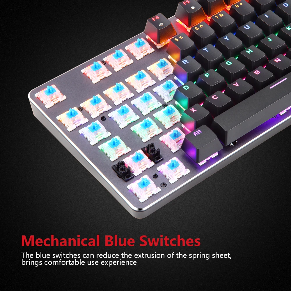 Механическая клавиатура Motospeed K73, смешанный светильник, с RGB, на заказ, светильник, 104 клавиш, игровая клавиатура, синие переключатели для рабочего стола