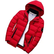 Зимняя новая Толстая теплая куртка, модная мужская приталенная Повседневная куртка с капюшоном, большой размер 5XL, мужское хлопковое плотное пальто красного, черного, зеленого цвета