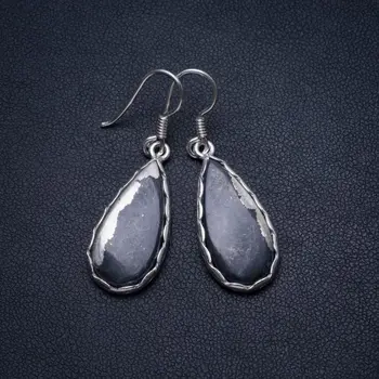 

Natural Apache Gold Stone Handmade Vintage 925 Sterling Silver Earrings 1 1/2" T3135