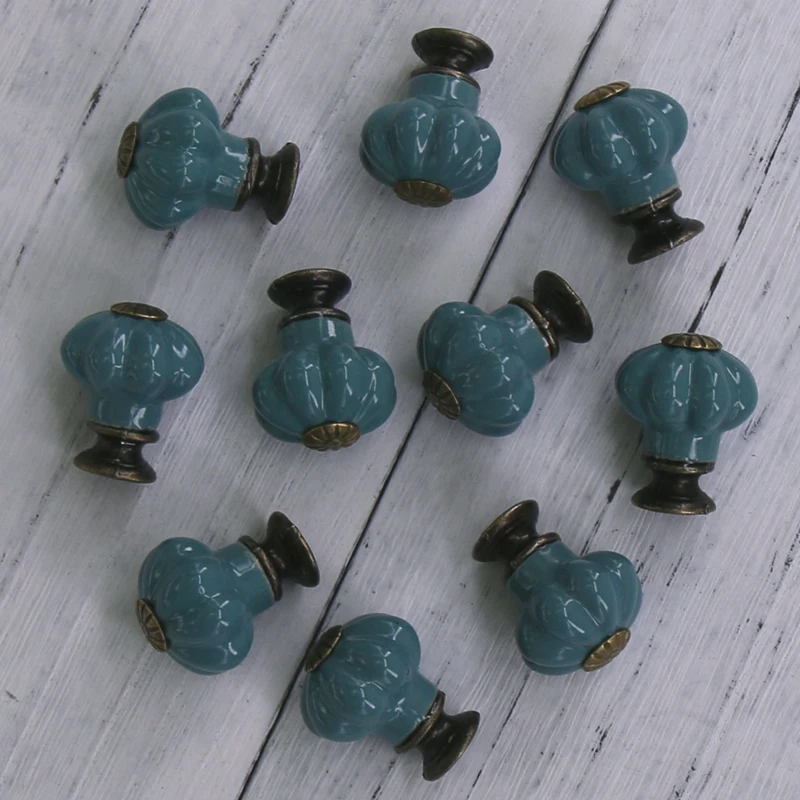 10 шт. винтажные керамические ручки и для дверного шкафа ящика маленькая ручка