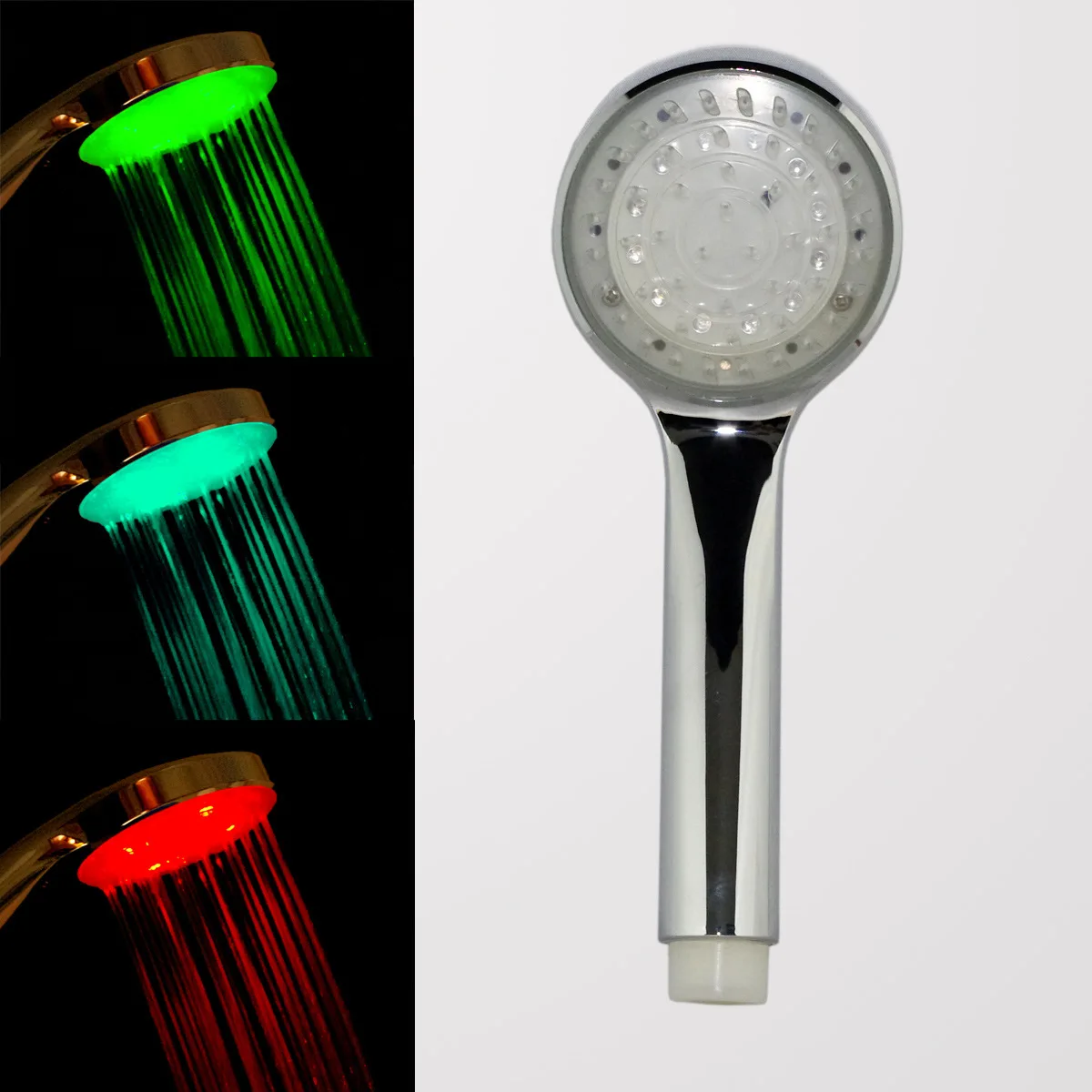 

LED Sprinkler Shower Faucet Nozzle LED Sprinkler Temperature Control Three-Color Handheld Sprinkler Showerhead a Generation of F