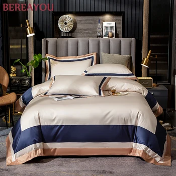 

Luxury Bedding Sets 550TC Long-staple Cotton Satin Duvet Cover Bed Linen and Pillowcase 120S Home Bed Sets King size sabanas