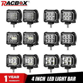 

RACBOX 4 Inch Led Work Light Bar Combo 12V 24V Auto Driving Offroad Lamp for Jeep LADA Boat Tractor Truck 4x4 SUV ATV Spot Light