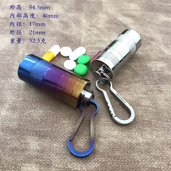 

EDC Pure Titanium Portable Sealed Waterproof Container Capsule Bottle Can Medicine Box Storage Tank with Buckle EDC Tools